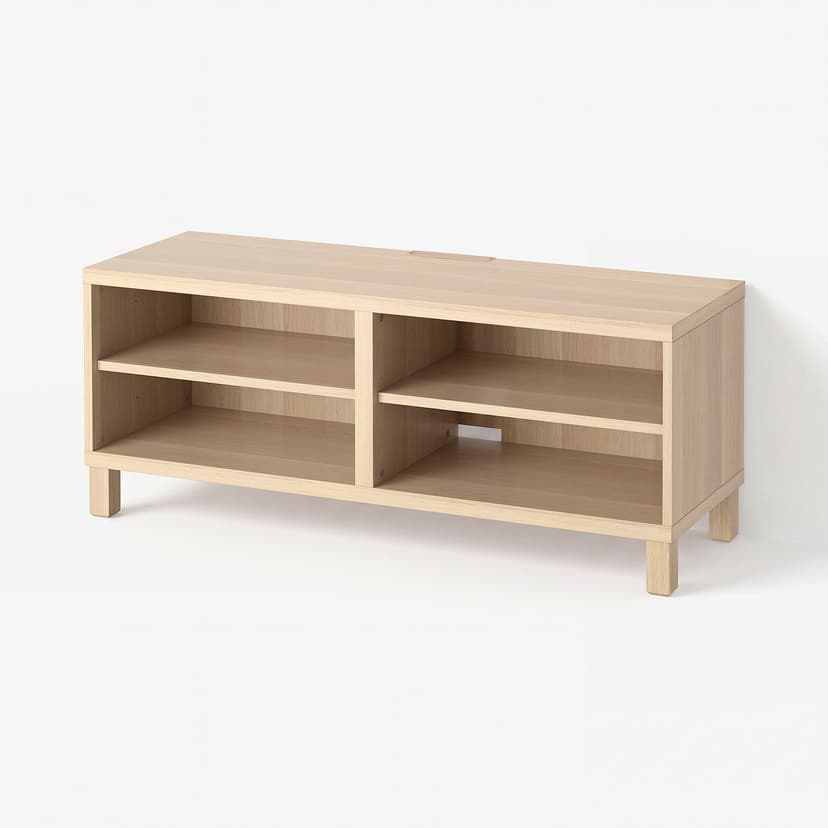 BESTÅ — Тумба под ТВ, под беленый дуб, 120x40x48 см