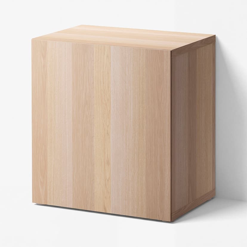 BESTÅ — Стеллаж с дверью, под беленый дуб/Lappviken под беленый дуб, 60x42x64 см
