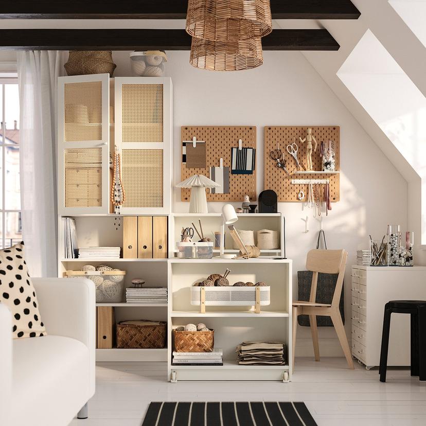 BILLY / HÖGADAL — Полка с выдвижным столом, 160x202 см