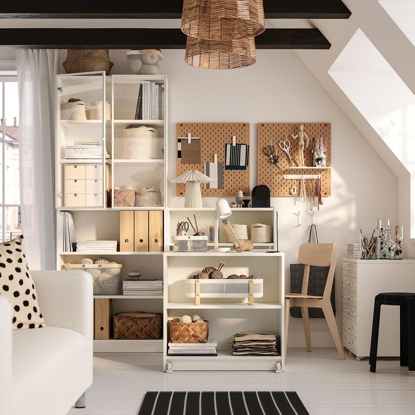 BILLY / HÖGBO — Полка с выдвижным столом, 160x202 см