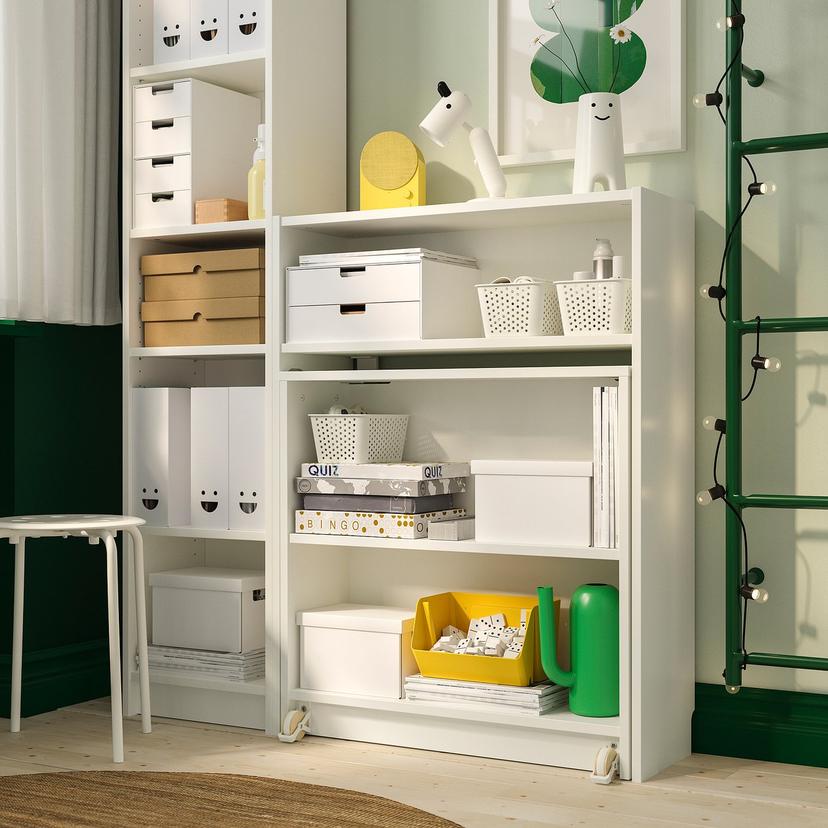 BILLY — Полка с выдвижным столиком, белая.