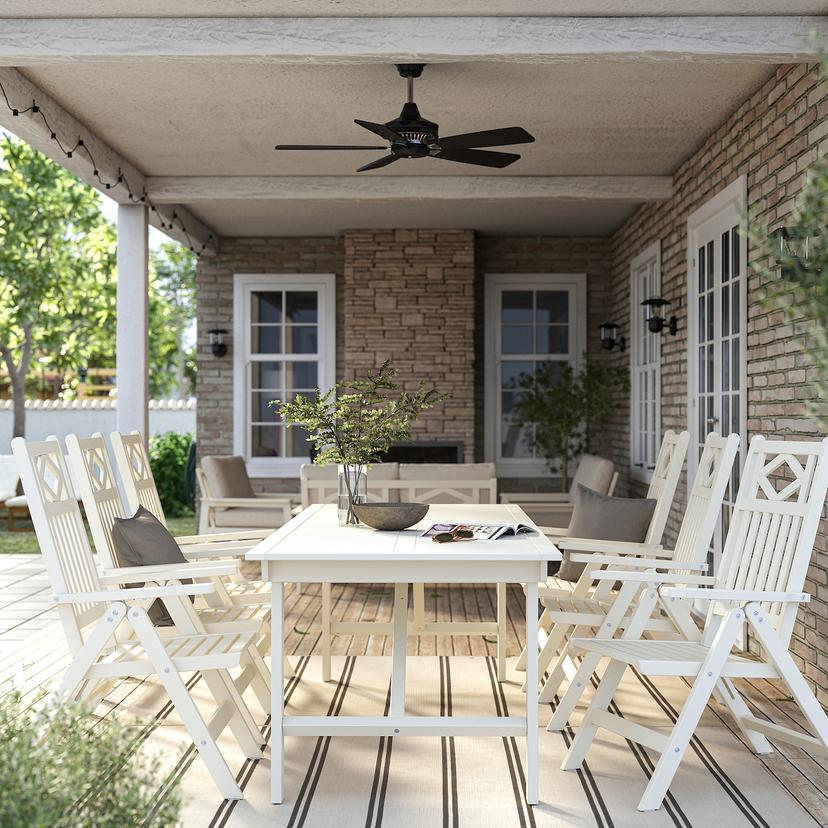 BONDHOLMEN — стол+6кресел,д/сада, белый/бежевый