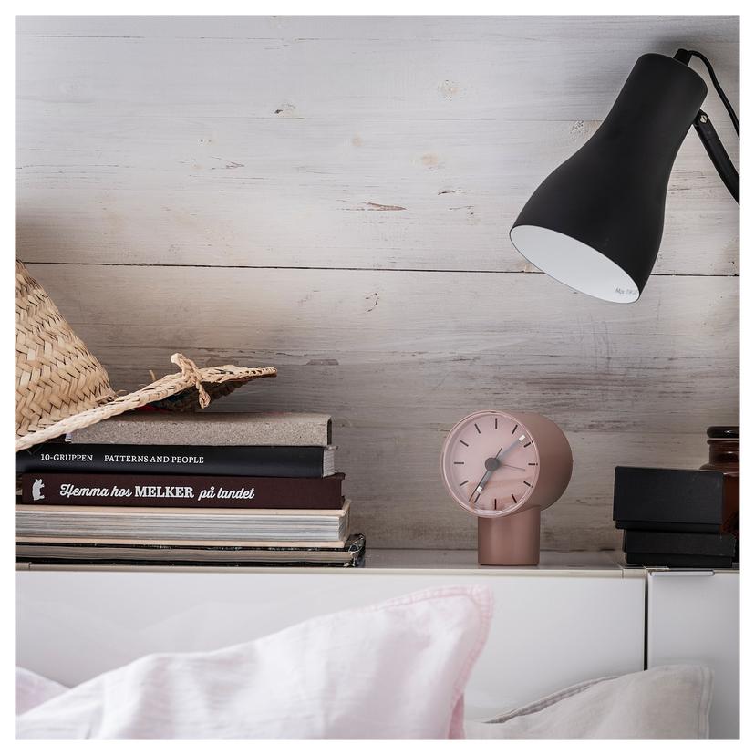 BONDTOLVAN — будильник, аналоговый/бледно-розовый, 8x9 см