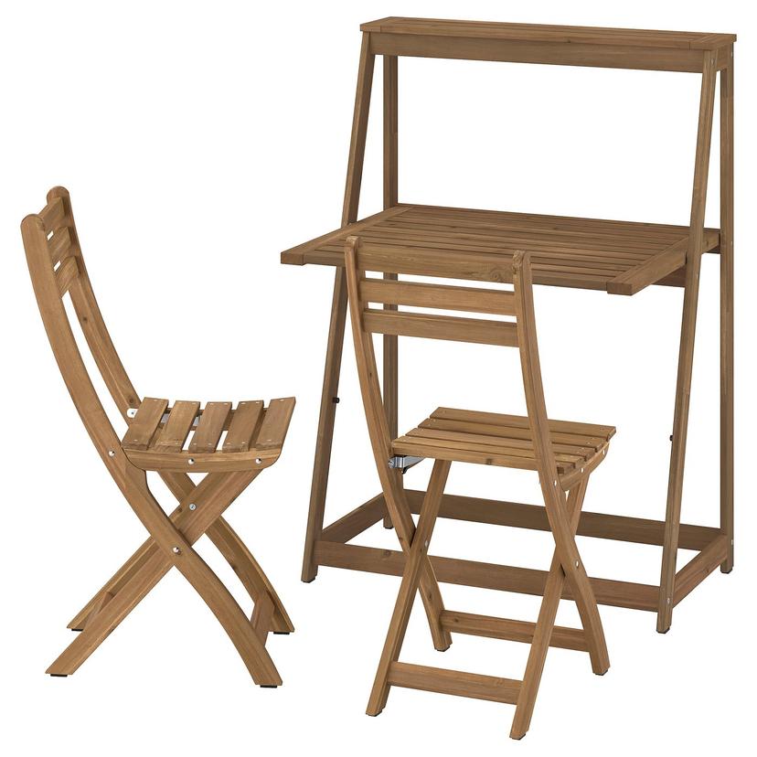 DJUPÖN / ASKHOLMEN — Стол и 2 складных стула,