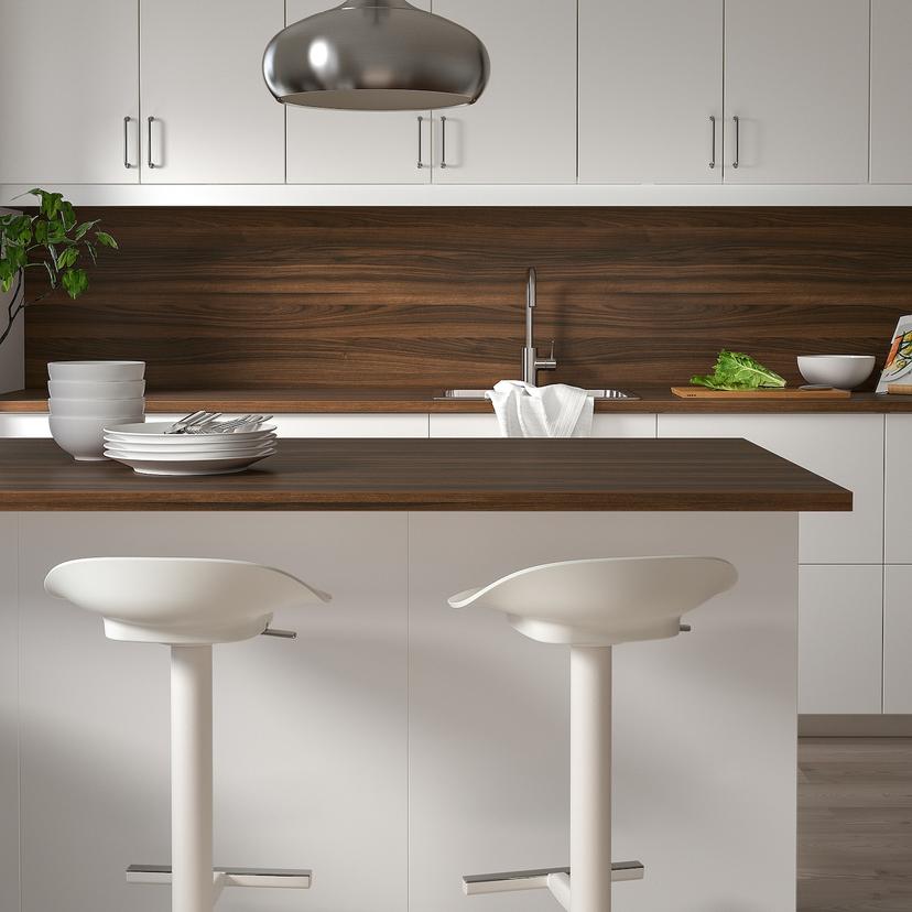 EKBACKEN — столешница под заказ, коричневый под грецкий орех/ламинат, 45.1-63.5x2.8 см