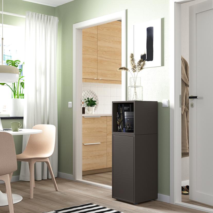 EKET — комбинация шкафов с ножками, темно-серый, 35x35x107 см