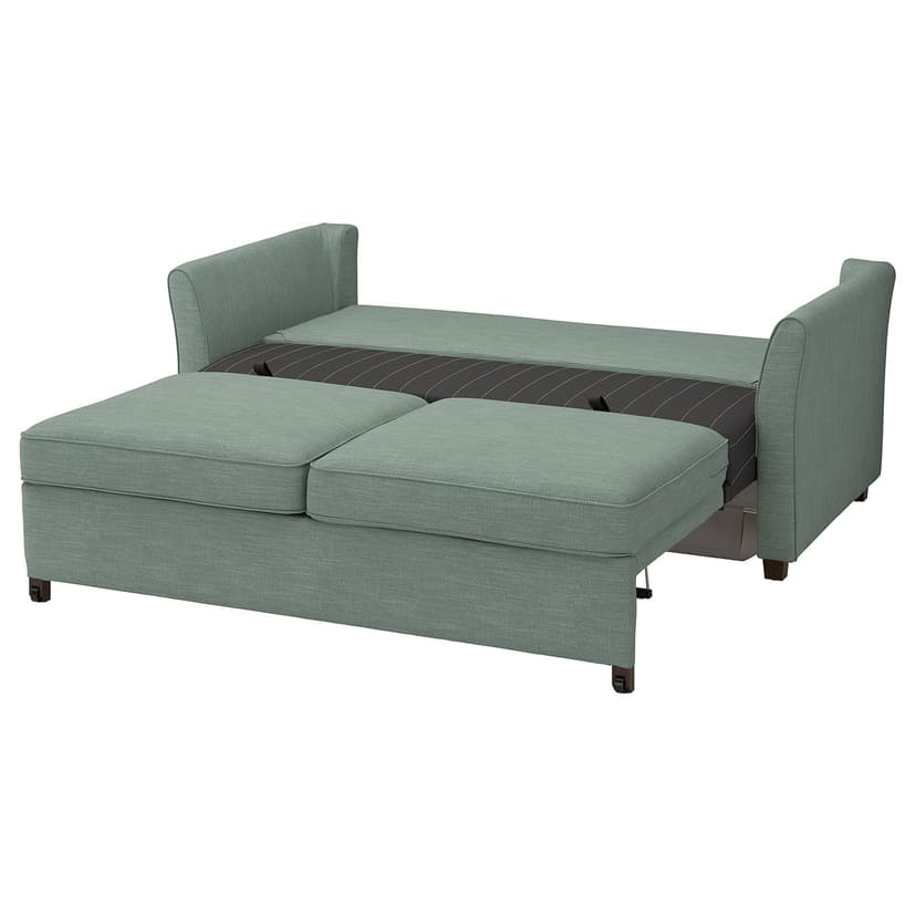 EKHOLMA — Sofa 2-osobowa, rozkładana, Hemmesta szarozielony,