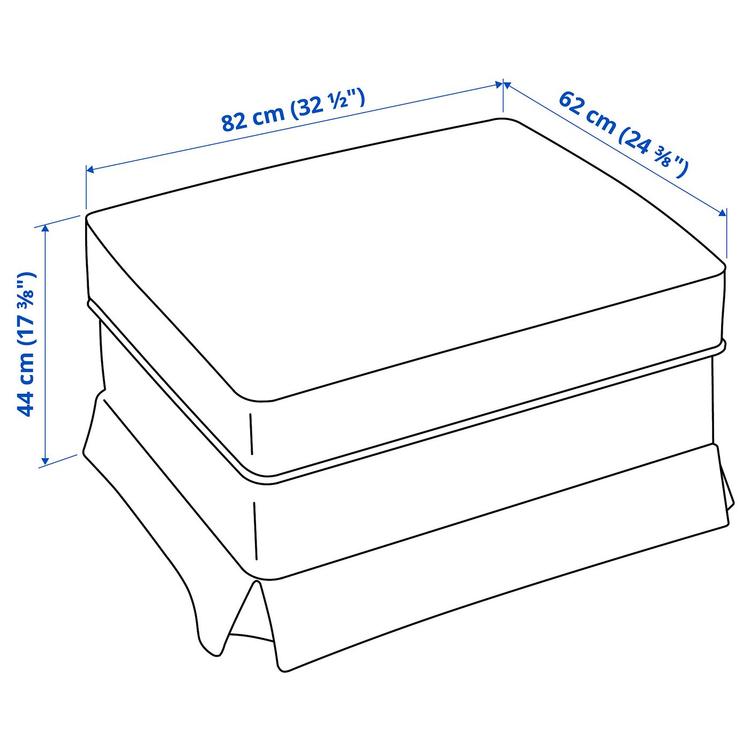 табурет для ног с ящ д/хрн, киланда светло-бежевый dimensions