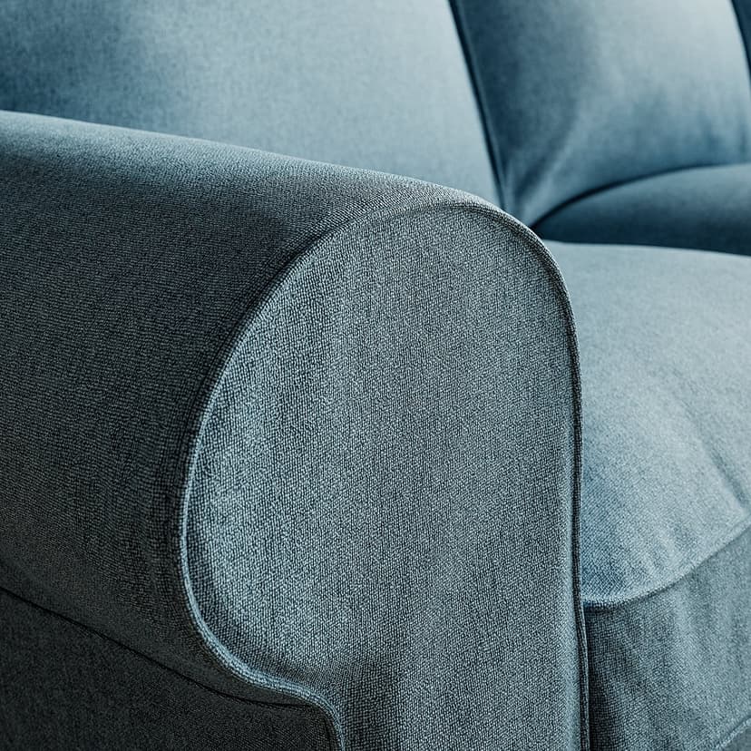 EKTORP — Sofa 3-osobowa z szezlongiem, Naggen szaroniebieski,