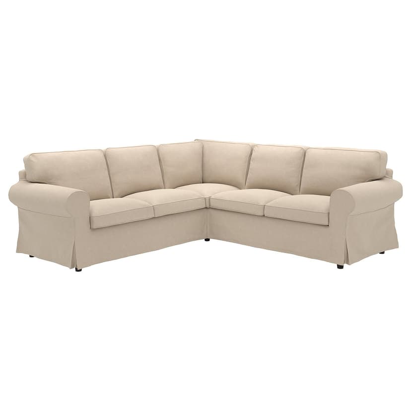 EKTORP — Sofa narożna 4-osobowa, Naggen beżowy,