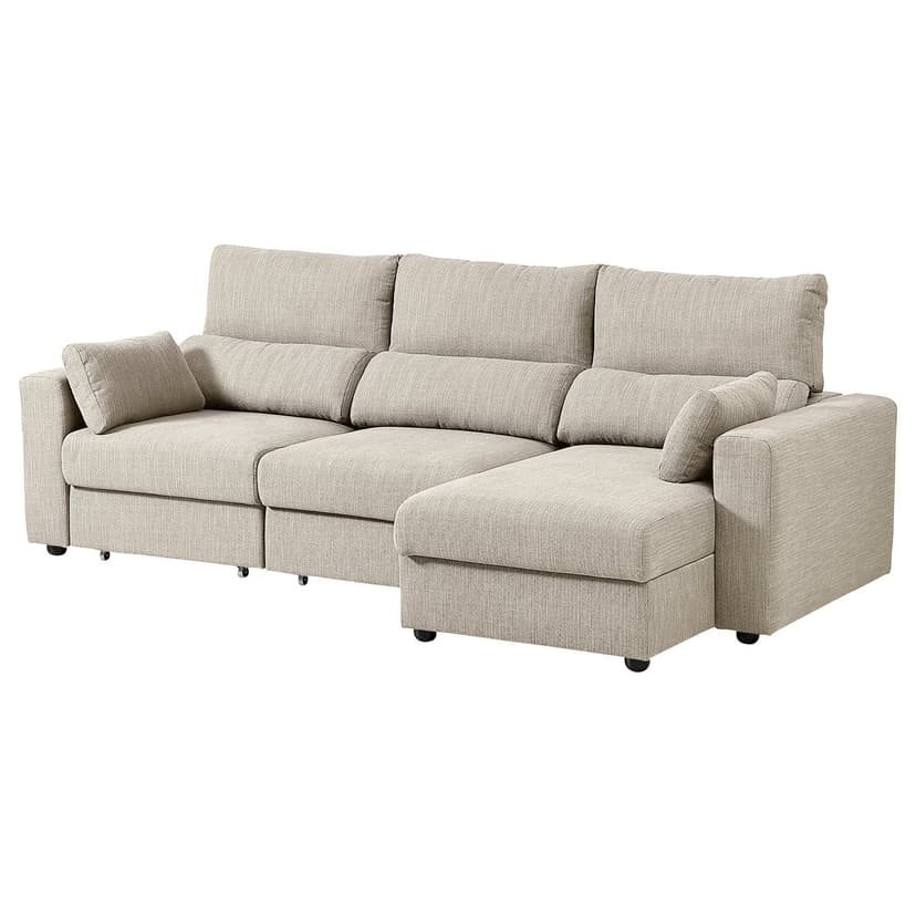 ESKILSTUNA — Sofa 3-osobowa z szezlongiem, Hillared beżowy,
