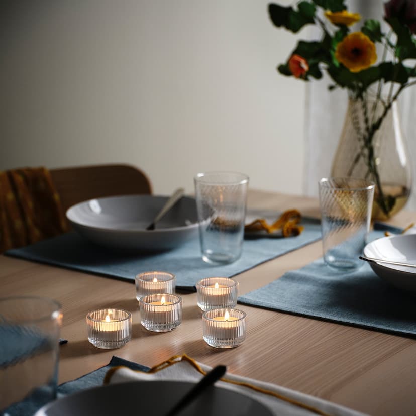 FINSMAK — подсвечник для греющей свечи, прозрачное стекло, 3.5 см