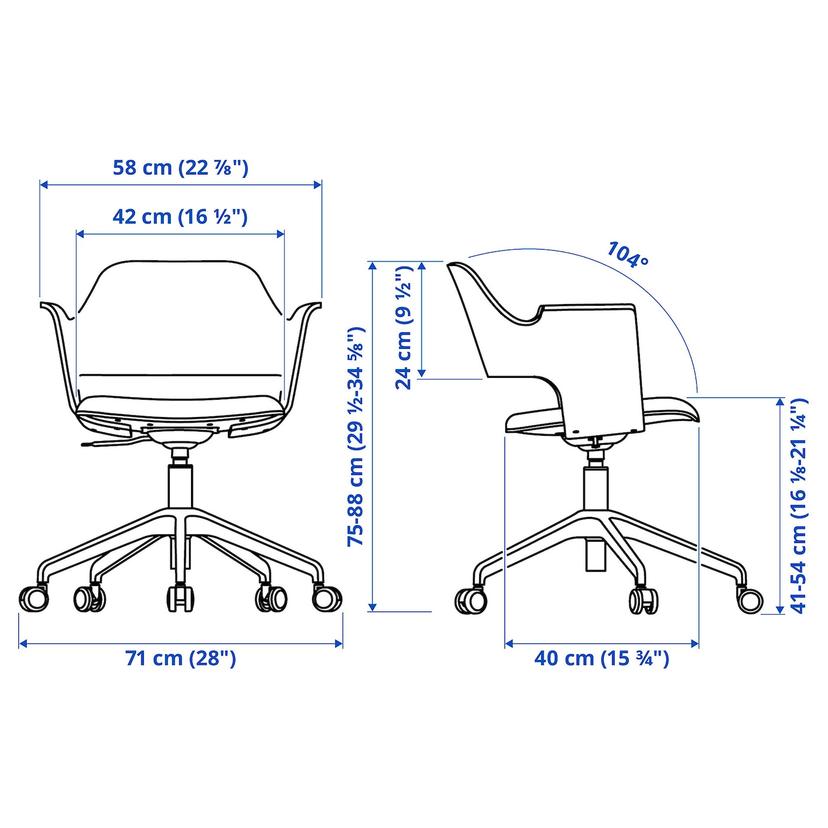 FJÄLLBERGET — Конференционный стул на колесиках, отделка из белого дубового шпона/бежевый цвет Gunnared.