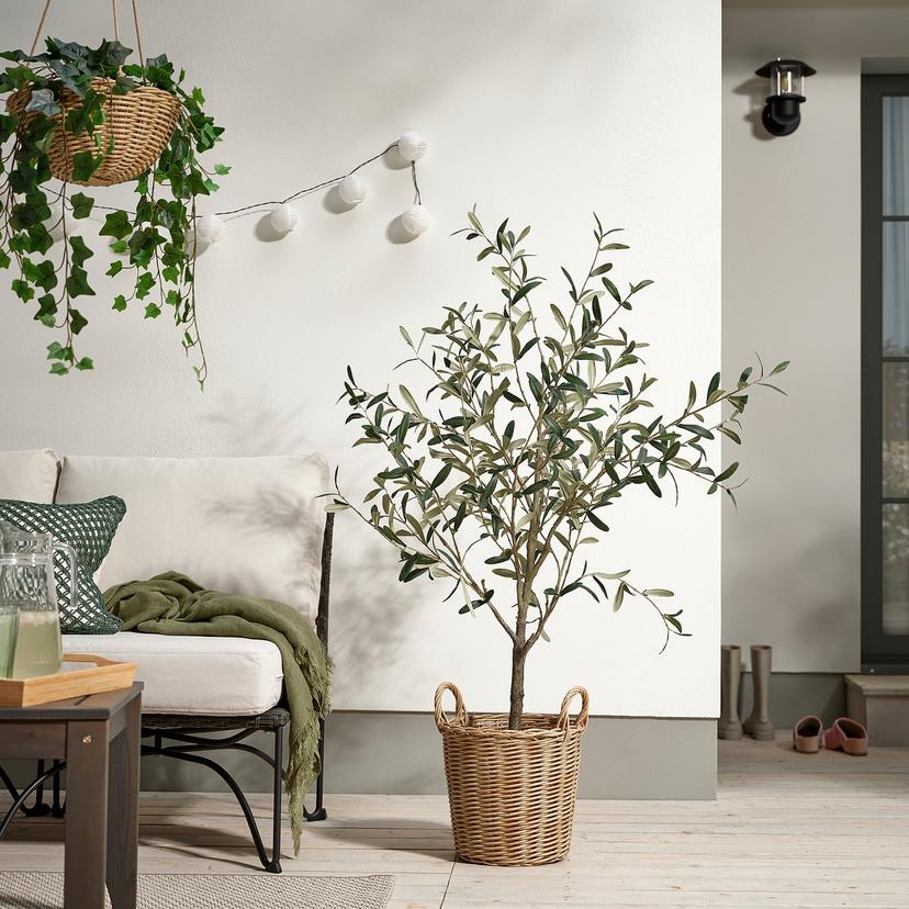 FLODBJÖRK — Чехол для цветочного горшка, для использования внутри и снаружи помещений, светло-серо-коричневый.