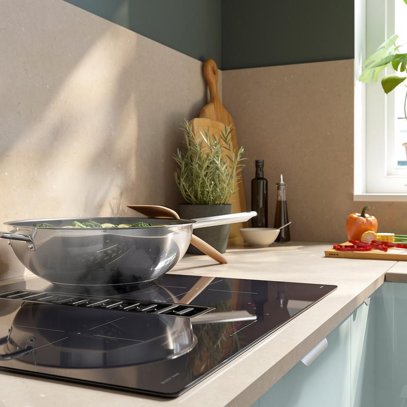 FÖRDELAKTIG — Индукционная варочная панель со встроенной вытяжкой, IKEA 500, черная