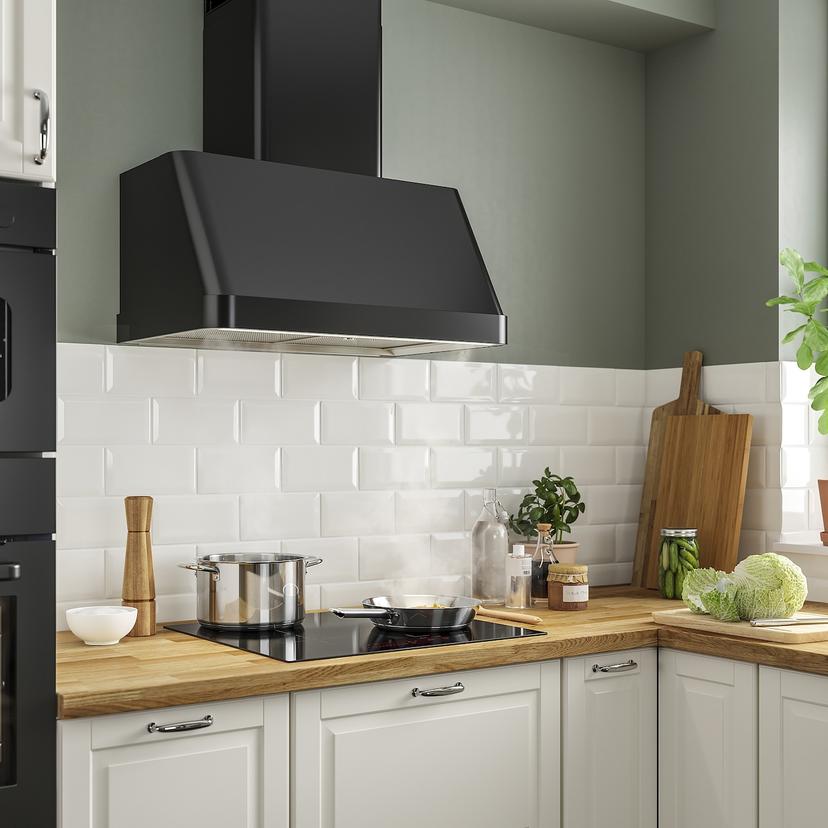 FOKUSERA — вытяжка кухонная стен креп (колпак), черный, 70 см
