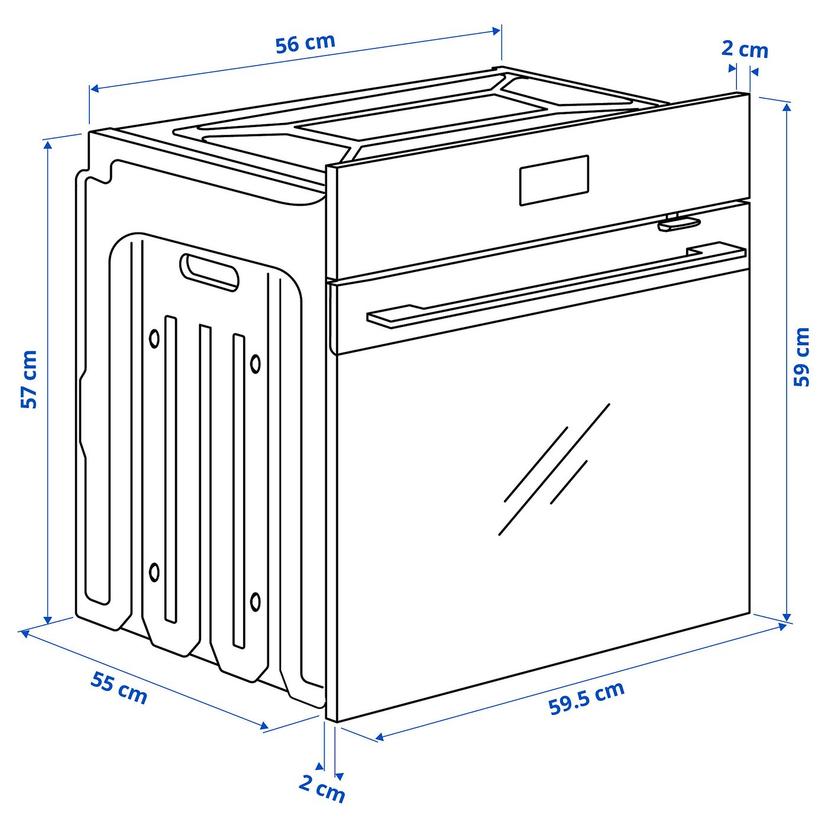 FRILLESBO — Конвекционная печь с функцией аэрогриля и пиролитической обработкой/из стали IKEA 700