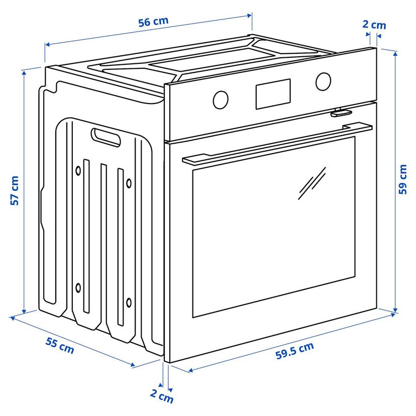 FRILLESBO — Духовой шкаф с конвекцией, IKEA 500, сталь/сталь IKEA 500