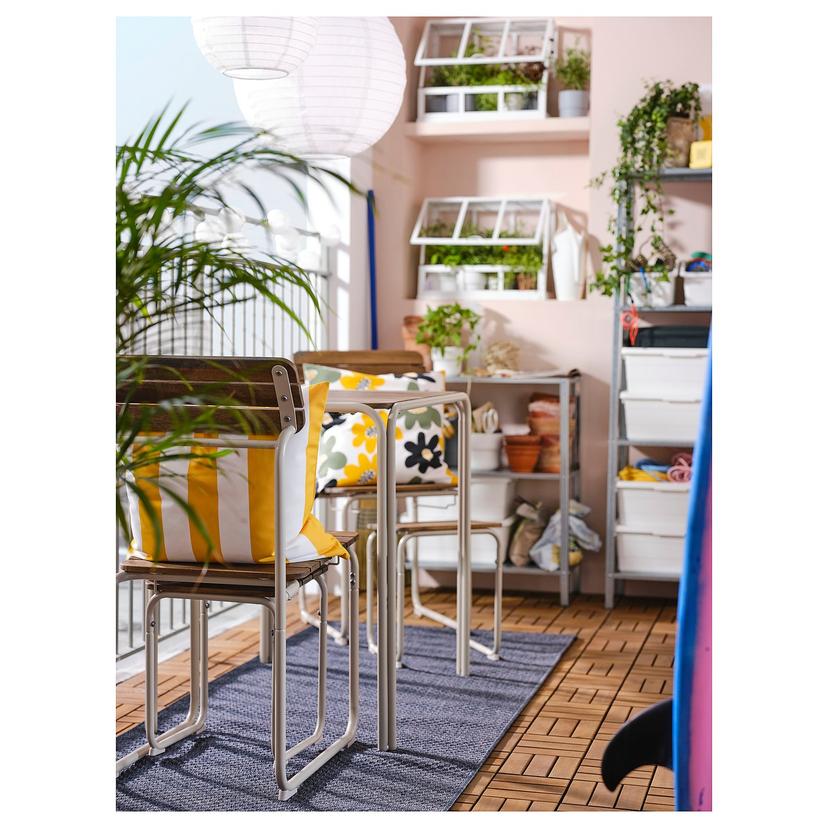 FURUÖN — Стол с 2 стульями и 2 пуфиками, коричневый/уличный