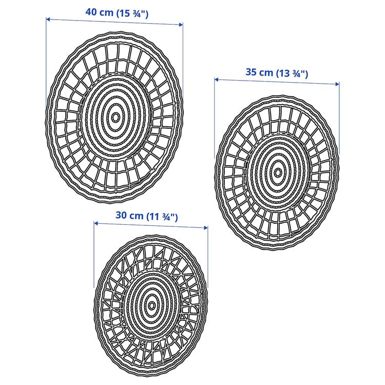 настенное украшение, 3 предм., осока ручная работа dimensions
