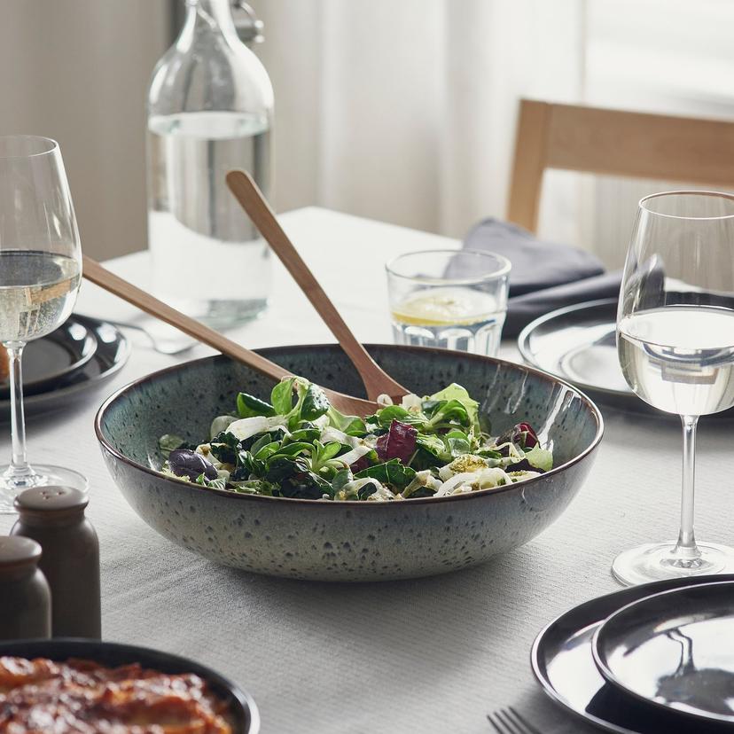 GLADELIG — Миска, бежево-зеленая