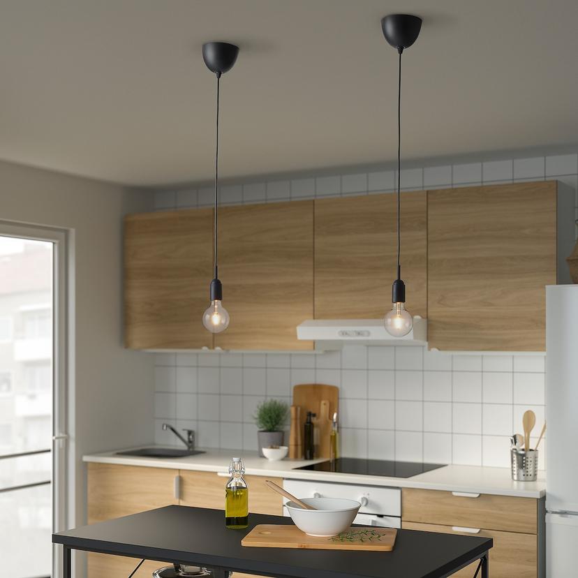 GRÅVACKA — шнур-подвес для лампочки, темно-синий, 1.8 м