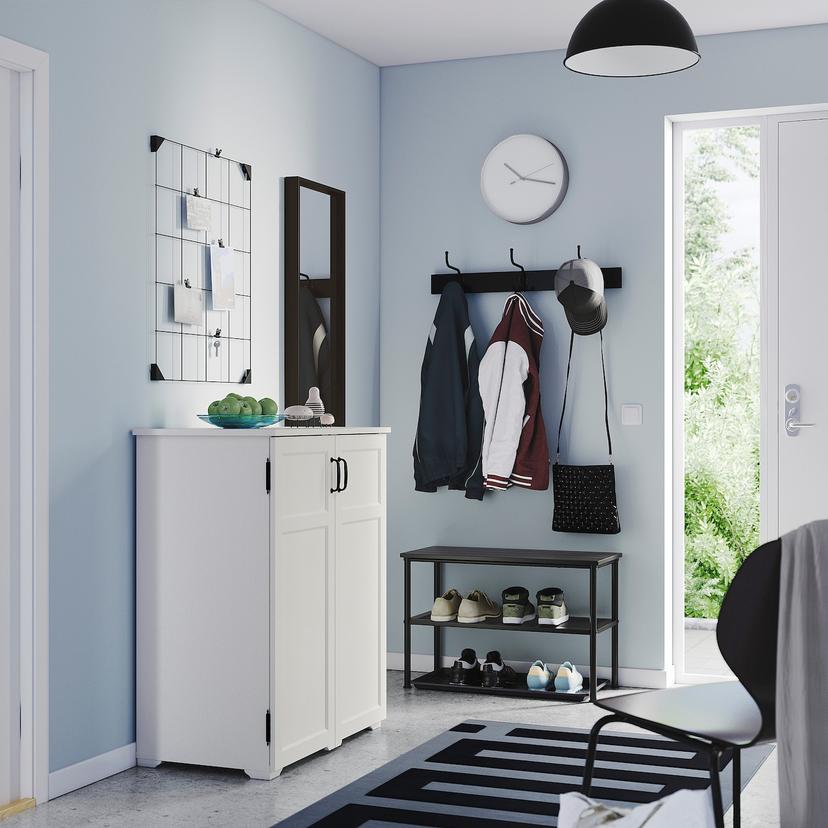 GREÅKER / NIPÅSEN — мебель для прихожей, 4 предм., белый/черный