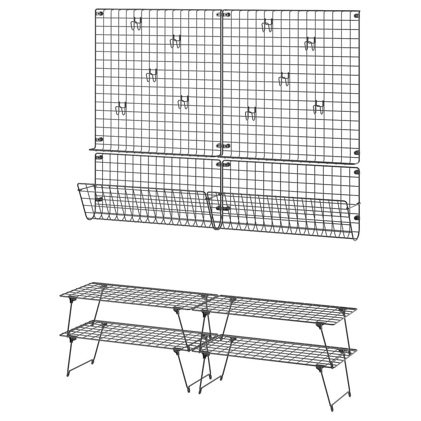 GREJIG — Meble do przedpokoju, zestaw 8 szt., szary,