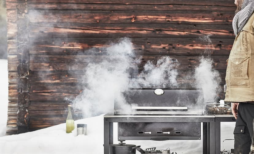GRILLSKÄR — угольный гриль, черный/нержавеющ сталь для сада, 86x61 см