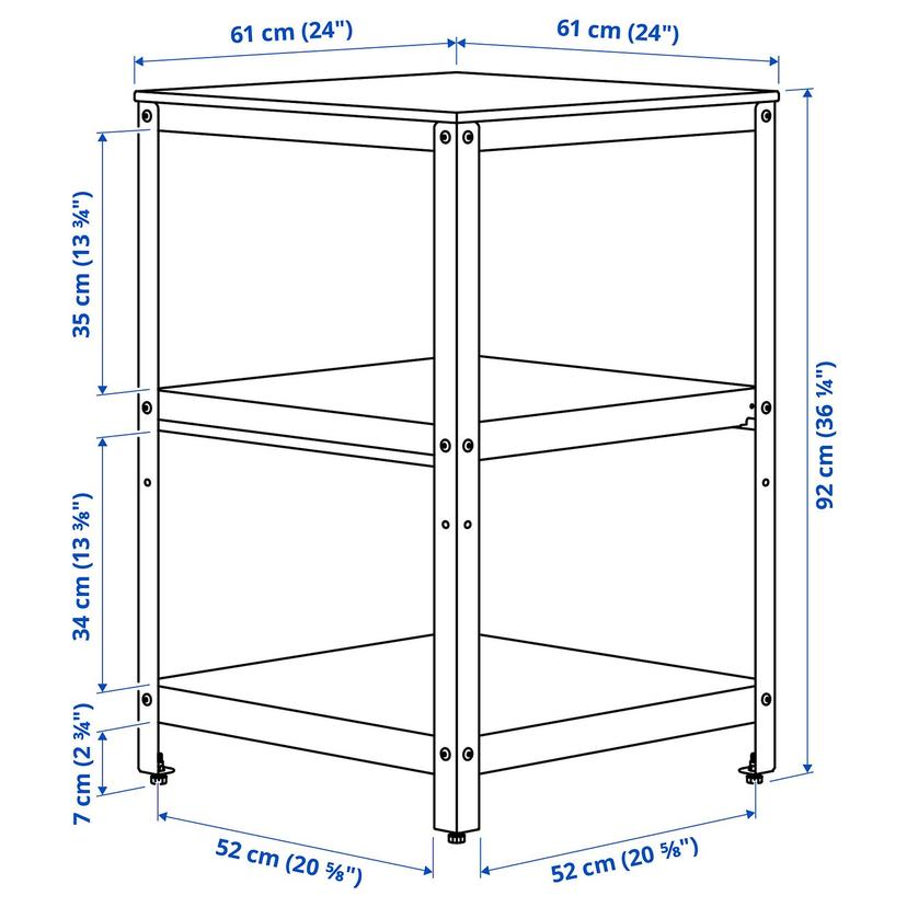 GRILLSKÄR — открытый кухонный модуль, черный/нержавеющ сталь для сада, 61x61 см