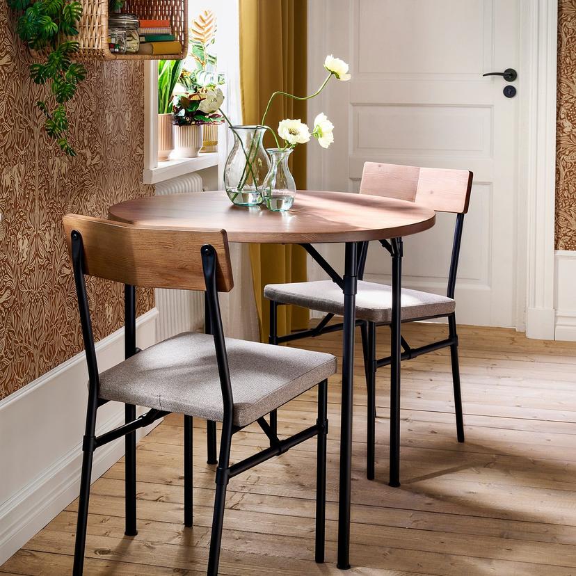 GRÖTÅN / GRÖTÅN — Стол и 2 стула, сосна, тонированная в коричневый цвет / темно-бежевый цвет Tibbleby