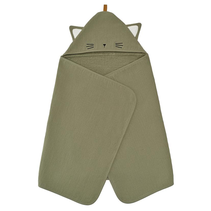 GULDVÄVARE — полотенце с капюшоном, зеленый, 60x125 см