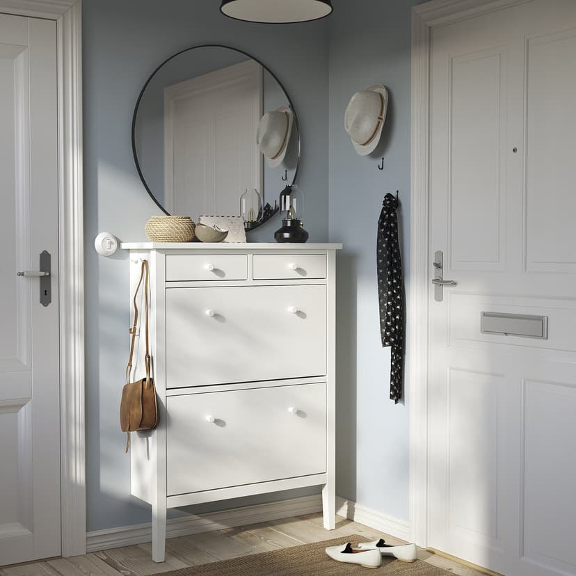 GULLABERG — Szafka na buty, 2 przegrody, biały,