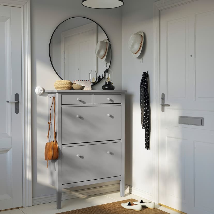 GULLABERG — Szafka na buty, 2 przegrody, szary,