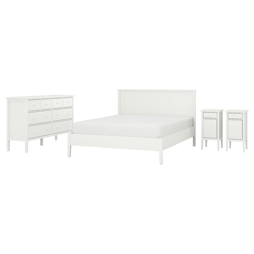 GULLABERG — Zestaw mebli do sypialni 4 szt, biały,