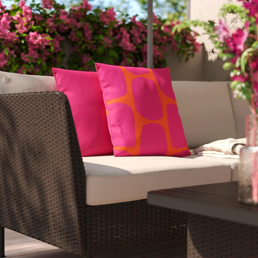 GULLBERGSÖ / HJÄRTERÖ — Poduszka, 2 szt., jaskraworóżowy/jaskrawopomarańczowy jaskraworóżowy/na zewn./do wewn.,