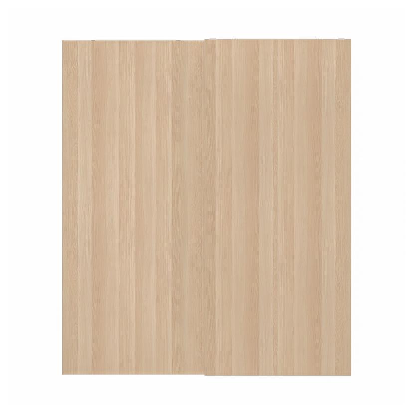 HASVIK — Drzwi przesuwne, imitacja dębu bejcowanego na biało,