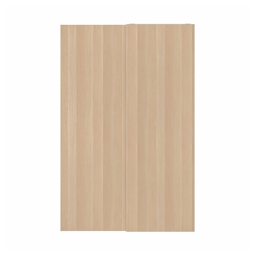 HASVIK — Раздвижные двери, имитация дуба, тонированные в белый цвет.