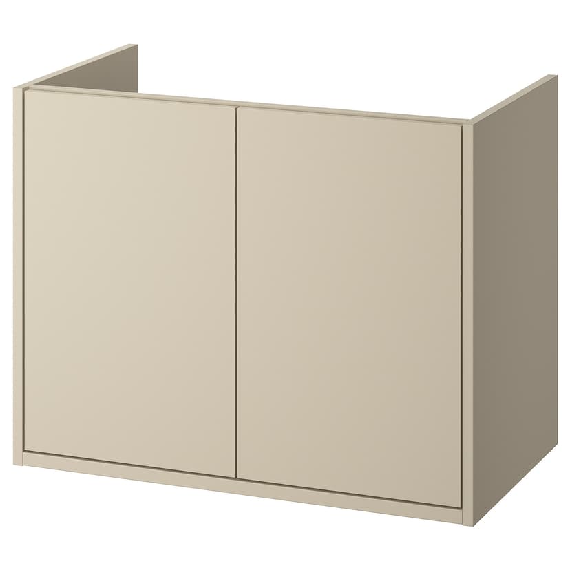 HAVBÄCK — шкаф под раковину с дверцами, бежевый, 80x48x63 см