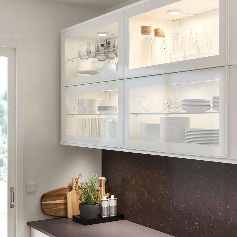 HEJSTA — Стеклянная дверь, белое/прозрачное стекло