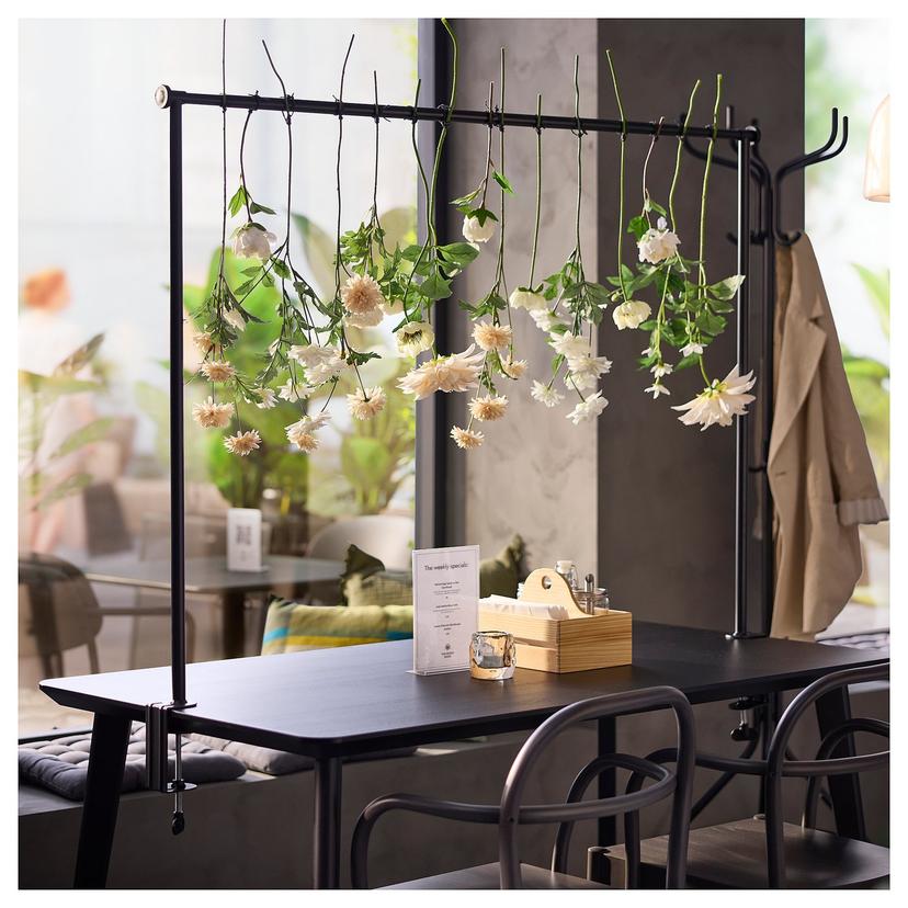 HELGEÖ — Декоративная рейка для стола, черная, регулируемая, для использования на открытом воздухе и в помещении.