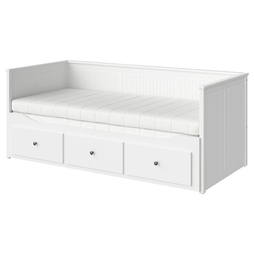 HEMNES — кушетка с 2 матрасами/3ящиками