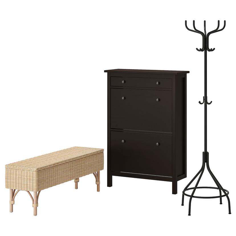 HEMNES / TOLKNING — Meble do przedpokoju, zestaw 3 szt,