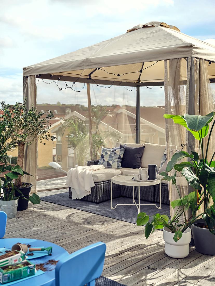 HIMMELSÖ — Беседка с сеткой, темно-серый/серо-бежевый