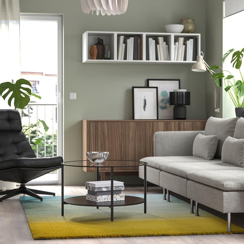 HOTELLRUM — ковер, длинный ворс, синий/зеленый желтый, 160x230 см