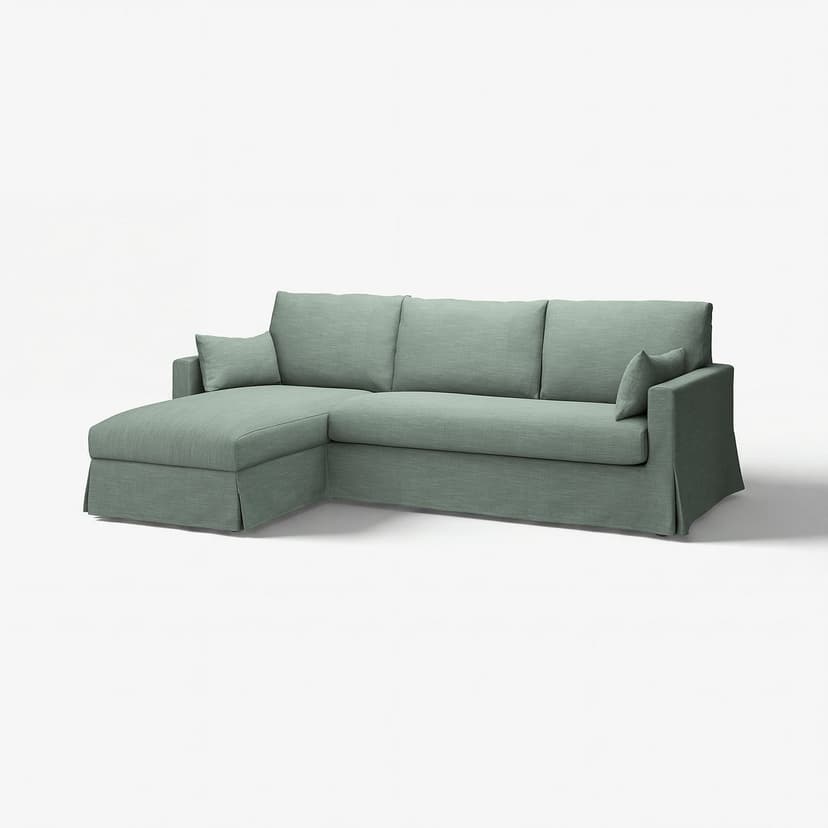 HYLTARP — Pokrycie sofa 3o z szezl, lewe, Hemmesta szarozielony,