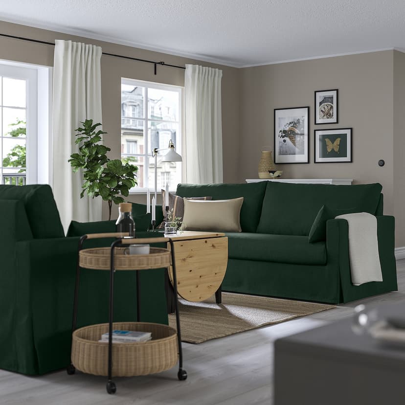 HYLTARP — Sofa 3-osobowa, Tallmyra ciemnozielony,