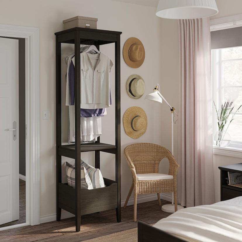 IDANÄS — открытый гардероб, темно-коричневый морилка, 59x211 см