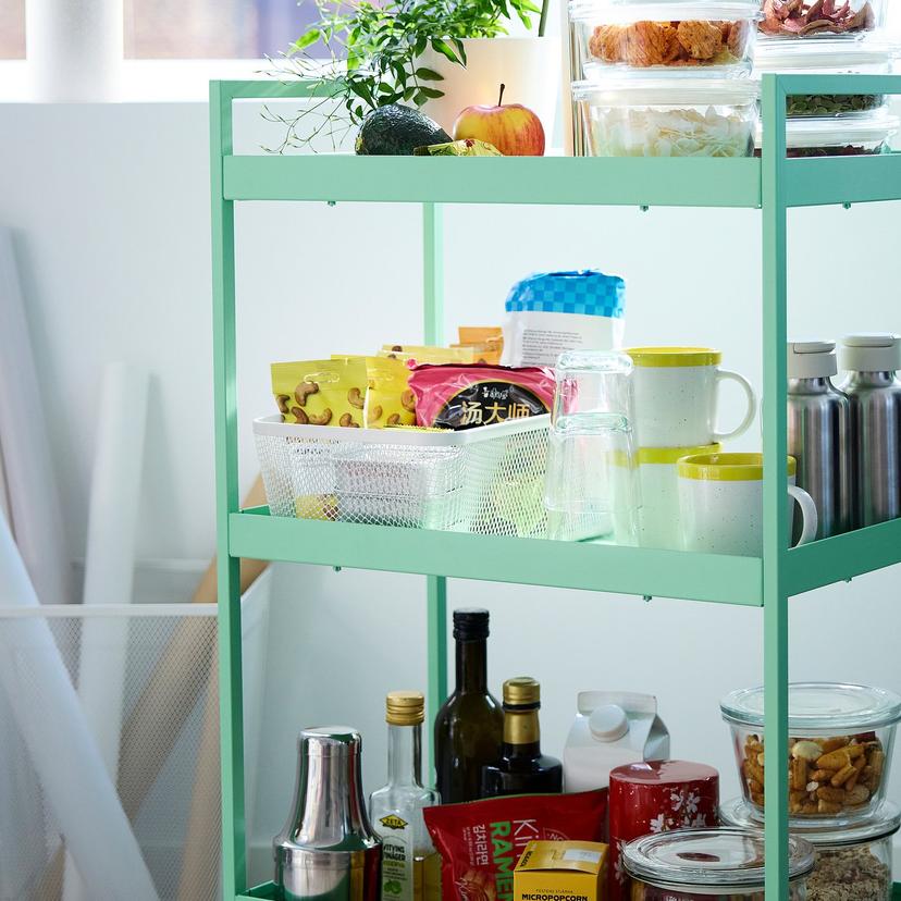 IKEA 365+ — корзина для хранения продуктов, металлический/белый, 30x20x11 см