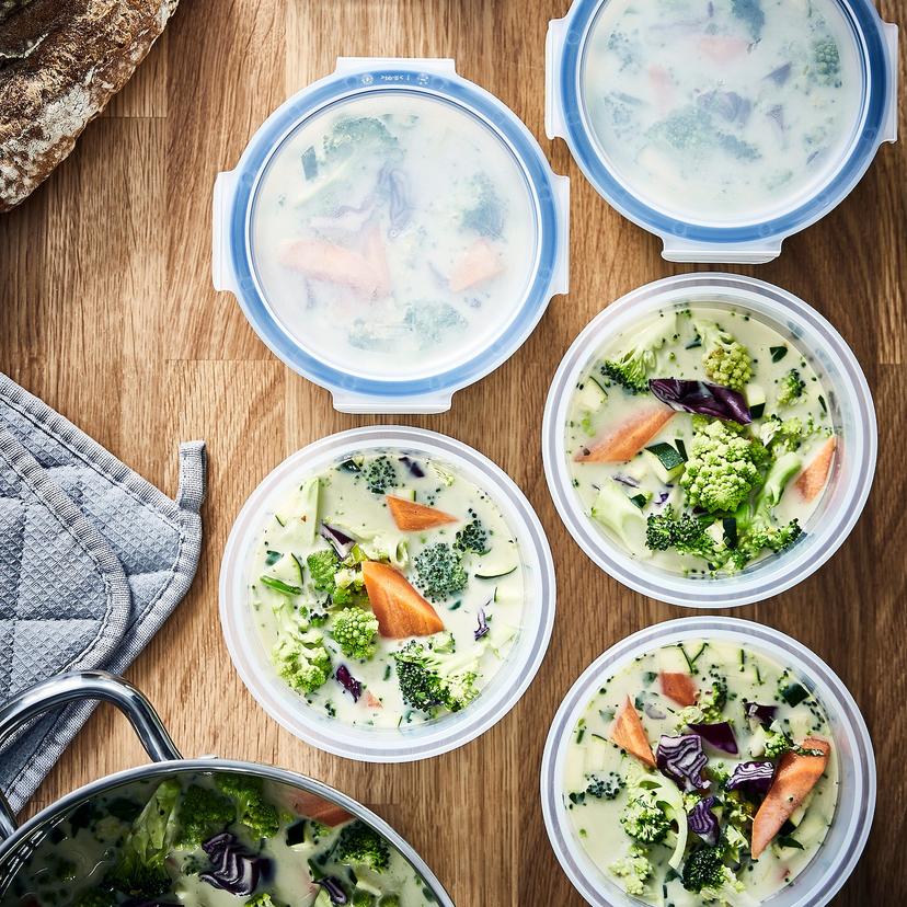 IKEA 365+ — контейнер для продуктов с крышкой, круглой формы/пластик, 750 мл